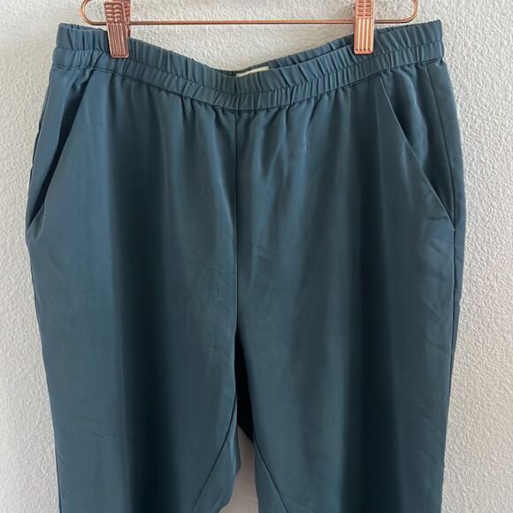 Marine Layer Blue Green Teal Pants Lightweight Pull On Elastic Waist Medium - Picture 2 of 11